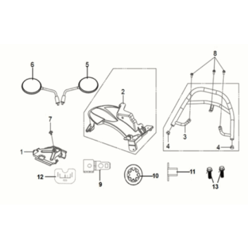 Rear fender - rear carrier Sym Mio 50I E5