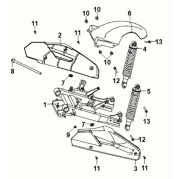 Rear fork Sym E-XPRO 45KM/U 2020-2021