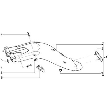 Achterspatbord Piaggio Liberty 50 2-takt AC ←2006