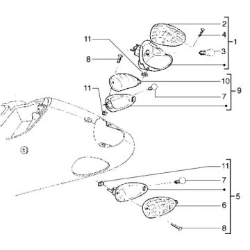 Achterlicht Piaggio Liberty 50 2-takt AC ←2006