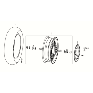Rear wheel Sym E-XPRO 45KM/U 2020-2021