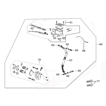 Remcilinder - Remhendel - Remleiding - Remklauw - Remblokken Benda Benson 125 4-takt AC zwart