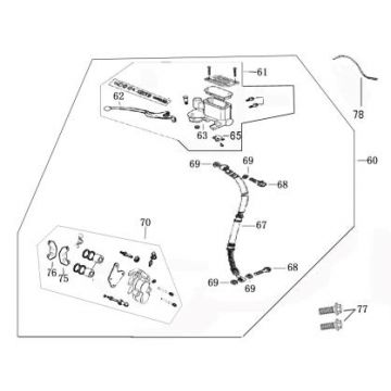 Remcilinder - Remhendel - Remleiding - Remklauw - Remblokken Benzhou ZN50QT-36 zwart