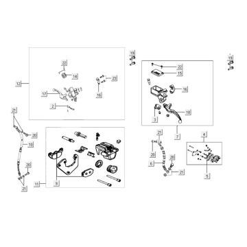 Remcilinder - Remhendel - Remleiding - Remklauw - Remblokken Kymco Like 125