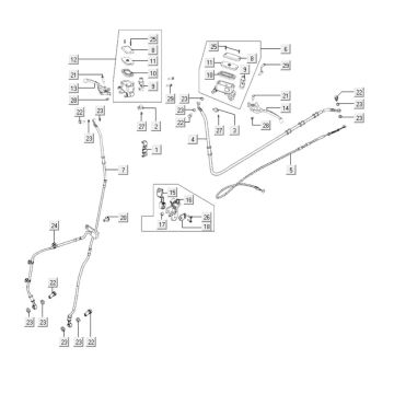 Remcilinder - Remhendel - Remleiding Kymco Xciting 400i Geel