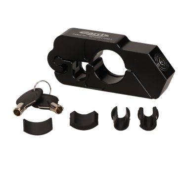 Remhendel-greep slot aluminium CNC zwart universeel scooter-motor-bromfiets (diameter handvat max 38mm)