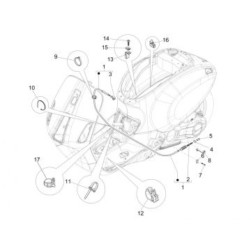 Achterremkabel Vespa Primavera 50 4-takt IGET 3V Euro 5