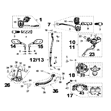 Remklauw Heng Tong Peugeot Speedfight 2 50 2-takt LC zilver