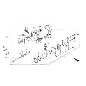 Remcilinder - Remblokken Honda MB80