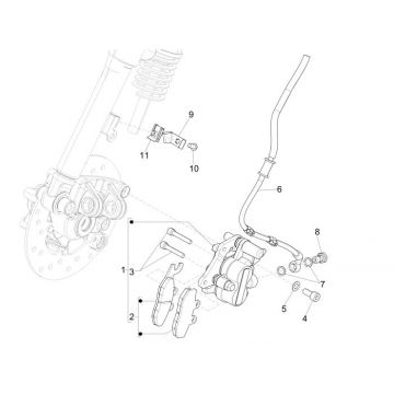 Remklauw - Remblokken - Remleiding Vespa Sprint 50 2-takt AC