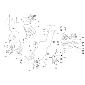 Remklauw - Remblokken - Remleiding (ABS) Piaggio MP3 350 Maxi Sport ABS Euro 4 2018-2020