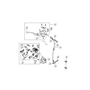 Remcilinder - Remhendel - Remleiding - Remklauw - Remblokken Kymco Super8 Street 50 4-takt rood