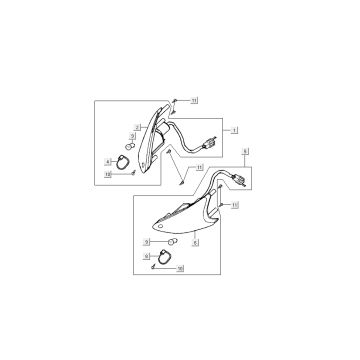 Knipperlichten voorzijde Kymco Super9 50 2-takt AC 2003-2007 zilver - zwart