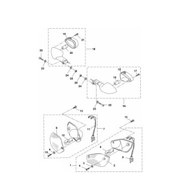 Knipperlichten Yamaha Aerox 50i 4-takt LC 2014