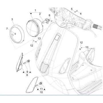 Koplamp - Knipperlichten voorzijde Vespa Primavera 125 3V IE ABS