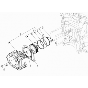 Cilinder - Zuiger Piaggio Beverly 125 RST 4V Euro 3 2010-2015