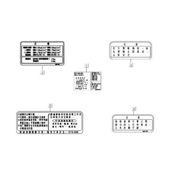 Veiligheid- en waarschuwingsstickers Kymco Sento 50 4-takt Spring Wit