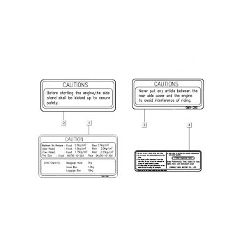 Veiligheid- en waarschuwingsstickersKymco New Sento 50i 4-takt