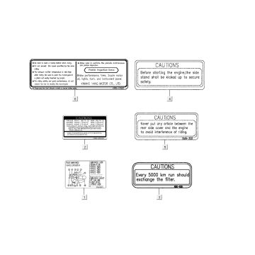 Veiligheid- en waarschuwingsstickersKymco G-Dink 2-takt Donkergrijs