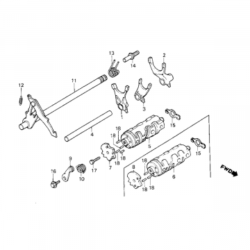 Schakelas Honda MB/MT/MTX/MBX 50 en 80