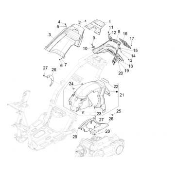 Achterspatbord Piaggio NRG Power 50 2-takt LC Euro 4