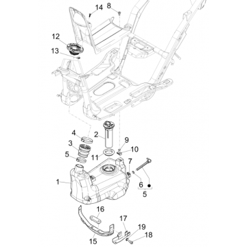Benzinetank - Tankvlotter - Vacuümkraan Piaggio NRG Power 50 2-takt LC Euro 4