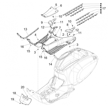 Treeplank - Voetensteun Vespa Sprint 150 3V IE ABS Euro 3 2015