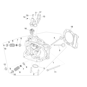 Cilinderkop - Kleppen Vespa GTS 300 Super HPE 4V IE ABS Euro 5 2020-2022