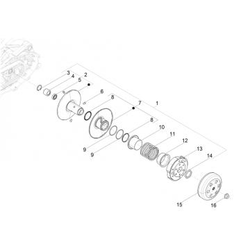 Koppeling Piaggio Typhoon 50 2-takt Euro 4 2018-2020