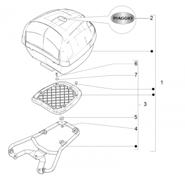 Achterdrager Piaggio Typhoon 50 2-takt Euro 4 2018-2020