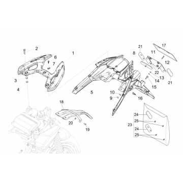 Achterspatbord  Piaggio Typhoon 50 2-takt Euro 4 2018-2020
