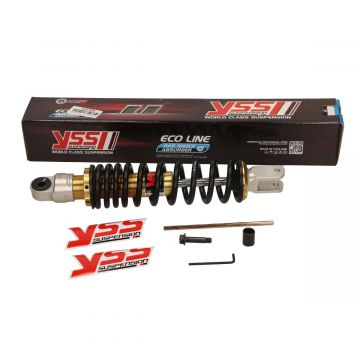 Schokbreker YSS gasgevuld E-Serie 330mm (hart-hart boutgat)universeel Kymco/Minarelli/Peugeot/GY6/SYM Symphony