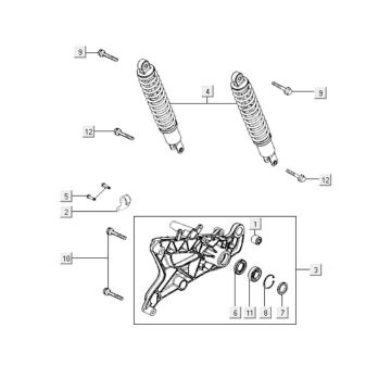 Schokbreker Kymco Downtown 300i donkergrijs