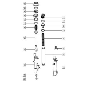 Schokbreker voorzijde Kymco Downtown 300i donkergrijs