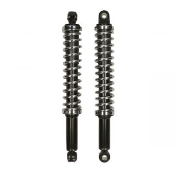 Schokbrekerset model origineel 360mm (hart-hart boutgat=10mm) Kreidler zwart/chroom