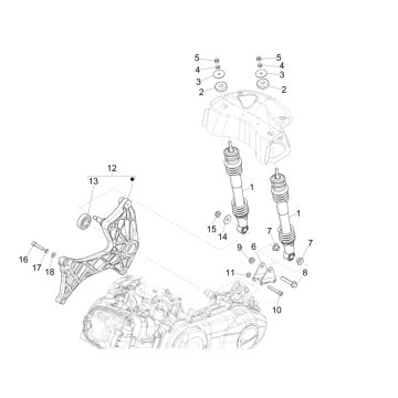 Schokbreker Vespa GTS 250 ie 2005-2016 (zonder ABS)