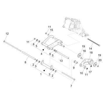Motorophanging Piaggio MP3 300 ie LT Business - Sport (met en zonder ABS) 2016-2018