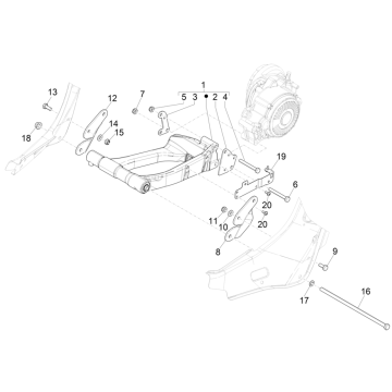 Motorophanging Vespa Elettrica 45km/u Euro 5 2021