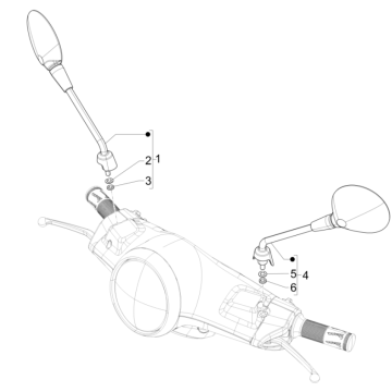 Spiegels Vespa Elettrica 45km/u Euro 5 2021