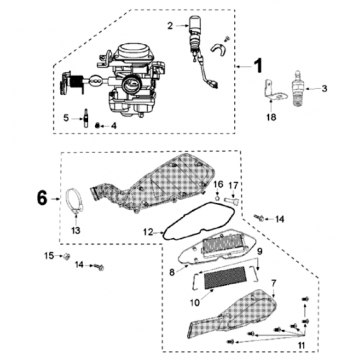Carburateur Django 50 4-takt Evasion