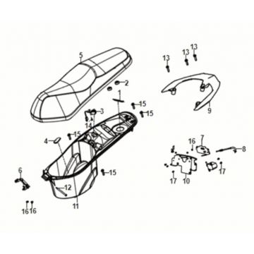 Zadel - Helmbak - Achterdrager Sym Jet 14 50i Euro 5