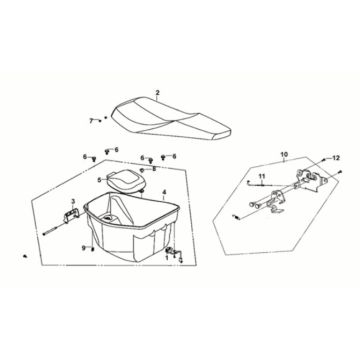 Seat - rear grip Sym Crox 50 E5