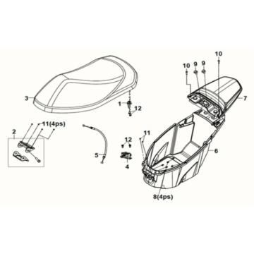 Seat/ Luggage box Sym E-XPRO 45KM/U 2020-2021