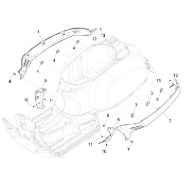 Motorschermen - Zijskirts Vespa GTS 125 IE ABS Euro 4 2016-2018