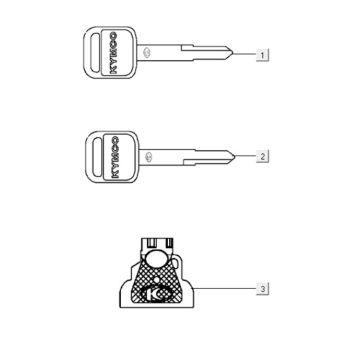 Contactsleutel Kymco Xciting 400i Geel