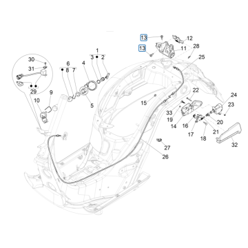 Contactslot Vespa GTS 125 ie ABS Euro 4 2019