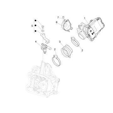 Gasklephuis - Injector - Inlaatspruitstuk Piaggio Beverly 350 Sport Touring Euro 3 2013-2014