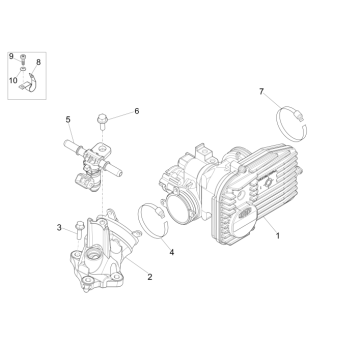 Gasklephuis - Injector - Inlaatspruitstuk Vespa GTS 300 ie 2008-2016 (met en zonder ABS)