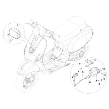 Schakelaars - Drukknoppen Vespa LXV 50 2-takt