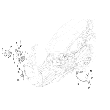 Spanningsregelaar - Bobine - ECU Piaggio Liberty 50 4-takt AC IGET 3V Euro 4